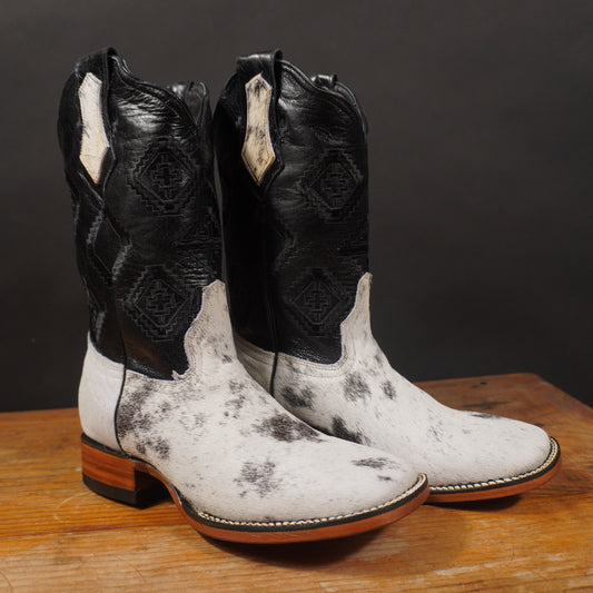 Botas de pelo de vaca y punta cuadrada