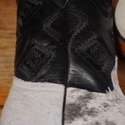 Botas de pelo de vaca y punta cuadrada