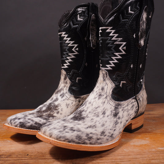 Botas de pelo de vaca y punta cuadrada