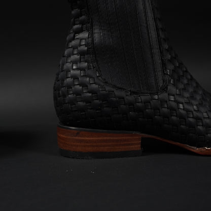 Combo Botines y cinturón petatillo negro