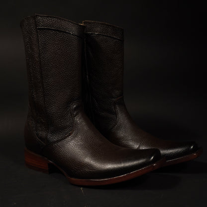 Botines de cierre cafes oscuro, punta dubai