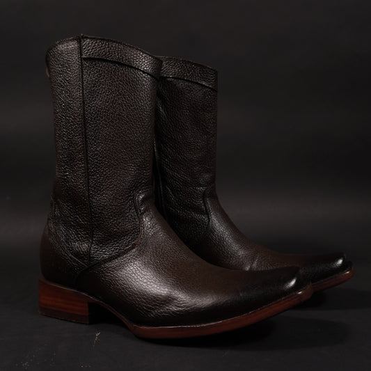 Botines de cierre cafes oscuro, punta dubai