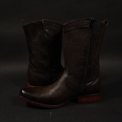 Botines de cierre cafes oscuro, punta dubai