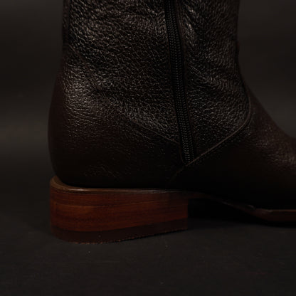 Botines de cierre cafes oscuro, punta dubai