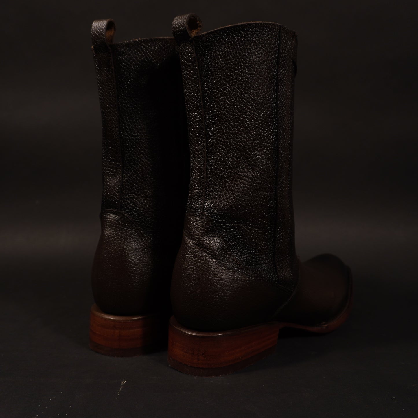 Botines de cierre cafes oscuro, punta dubai