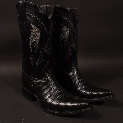 Botas color negro cocodrilo y punta sinaloa